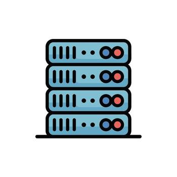 Data Storage Server Stack with Servers and Lights Communication Connection Network Infrastructure vector