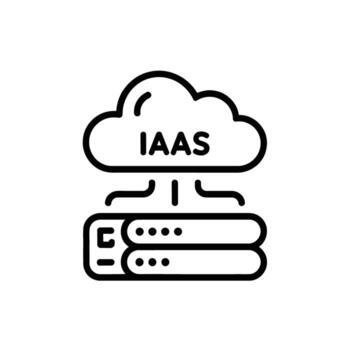 IaaS infrastructure as a service cloud computing architecture simple illustration data servers vector