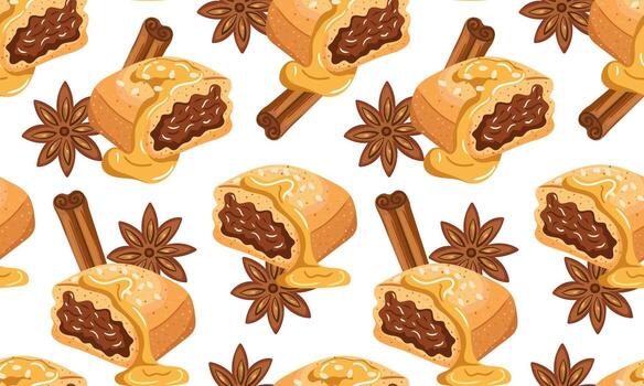 oriental postre makroud o makrout comida loseta diseño con blanco aislado antecedentes continuo repitiendo motivo para envase papel tela impresión embalaje vector