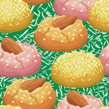 Colorful cookie pattern design vector