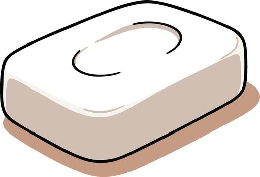 Bar of soap illustration with shadow clean hygiene concept in white color simple design vector