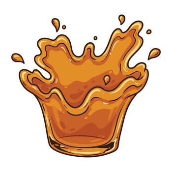 Vibrant splash of orange liquid with dynamic motion and fluid pattern vector