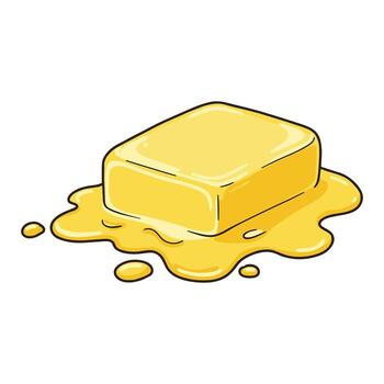 Melting butter block with drips vector