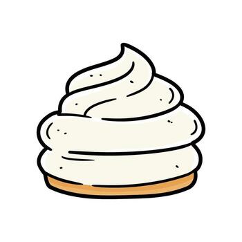Cartoon vanilla soft serve ice cream on cone vector