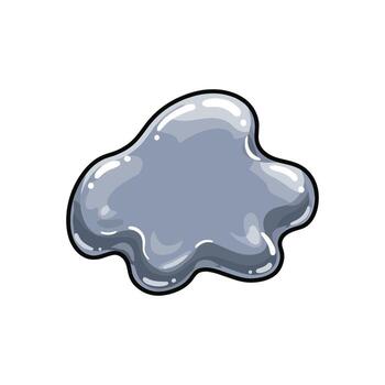 Cartoon gray slime blob with glossy surface vector