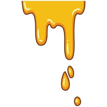 Golden honey dripping with smooth flow and glossy texture vector