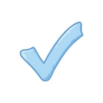 azul cheque marca icono para aprobación o verificación vector
