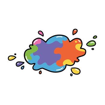 Colorful abstract splash with vibrant puzzle patterns and dripping drops vector