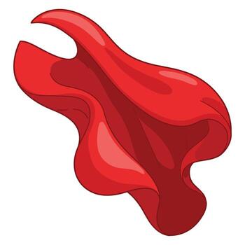 Flowing red fabric with smooth curves and glossy highlights vector