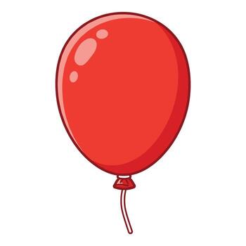 Red balloon with string vector