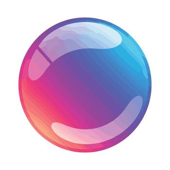 Colorful gradient sphere design with glossy surface reflections vector