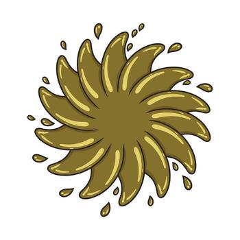 resumen arremolinándose marrón líquido chapoteo con radial modelo y gotas vector