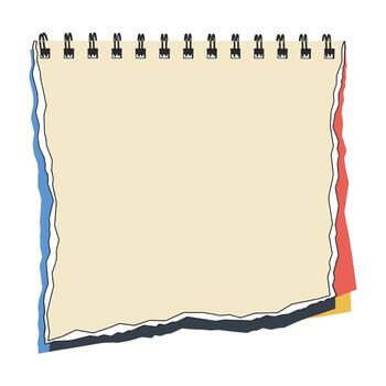 Blank spiral notebook with multicolored pages vector