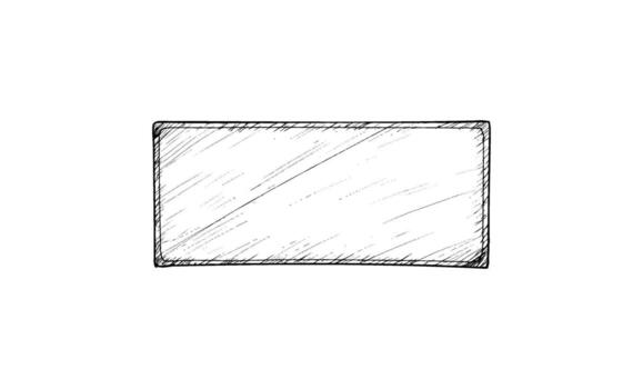 blanco rectangular pizarra con dibujado a mano bosquejo diseño vector