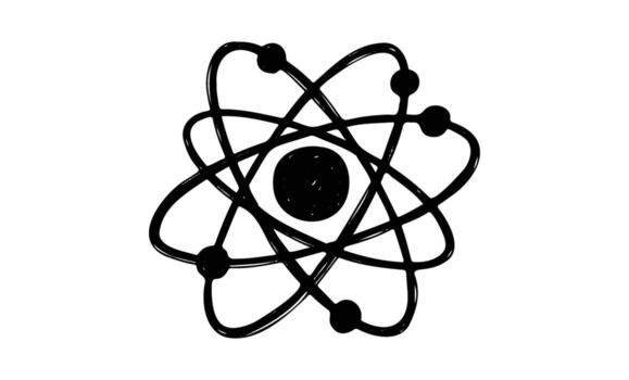 Atomic structure symbol with orbiting electrons vector