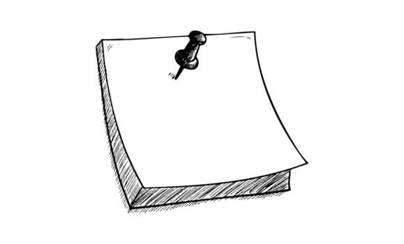 dibujo de blanco bloc con chincheta vector