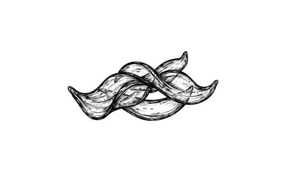 Abstract fibonacci-inspired mobius strip with intricate line art design vector