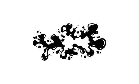 Abstract black ink splash on white background dynamic fluid art design vector