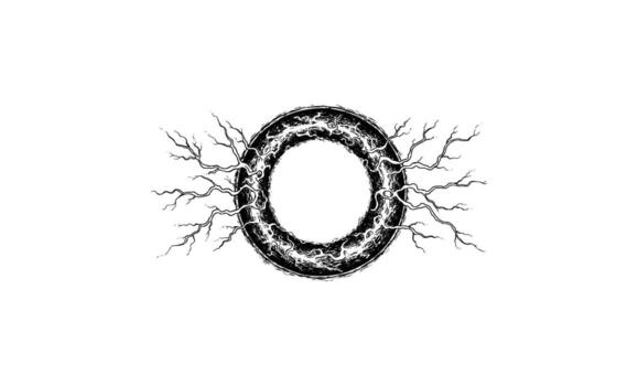 intrincado circular diseño con orgánico en forma de rama patrones vector