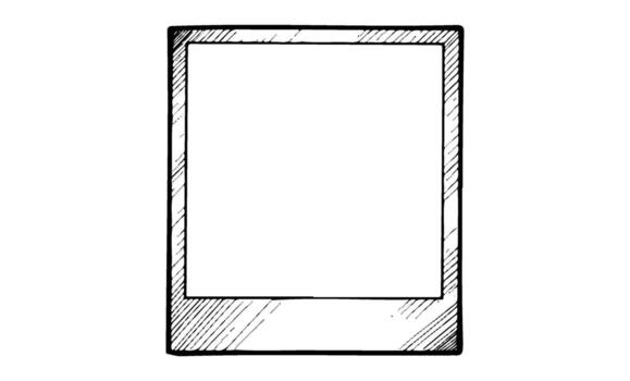 Hand-drawn blank square frame with sketchy black lines vector