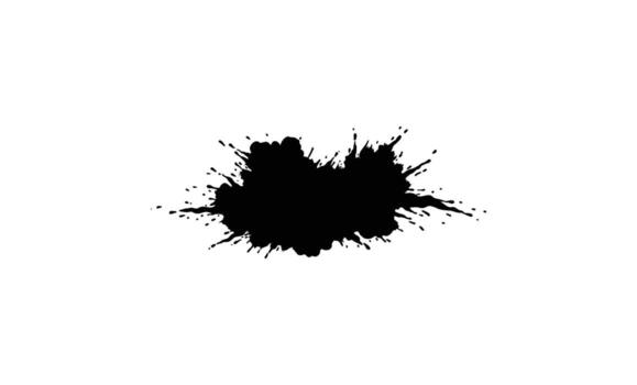 Dynamic black ink splash with detailed splatter patterns vector