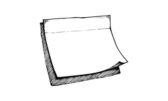Hand-drawn blank notepad sketch monochrome art of spiral-bound notebook vector
