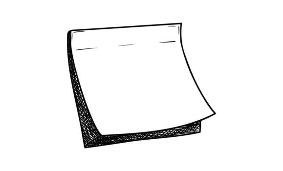 Blank notepad sketch with detached page vector