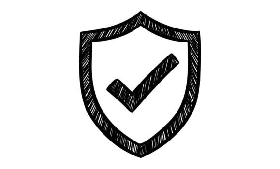 proteger con marca de verificación simbolizando seguridad y aprobación vector