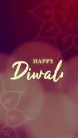 creativo mano disegnato Diwali testo animazione con liscio movimento e sfondo bokeh particelle video