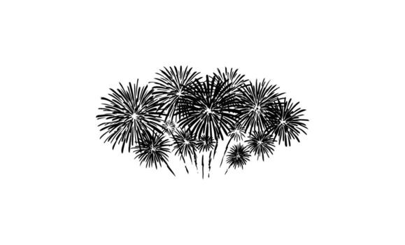 silueta de explotando fuegos artificiales en contra un vector