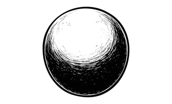 Monochrome circular design with textured gradient effect vector