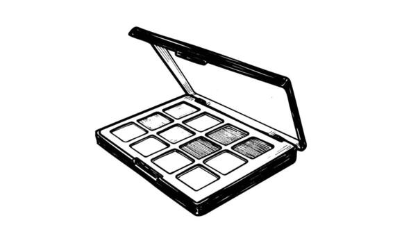 monocromo sombra paleta ilustración con abierto compacto mostrando color bloques vector