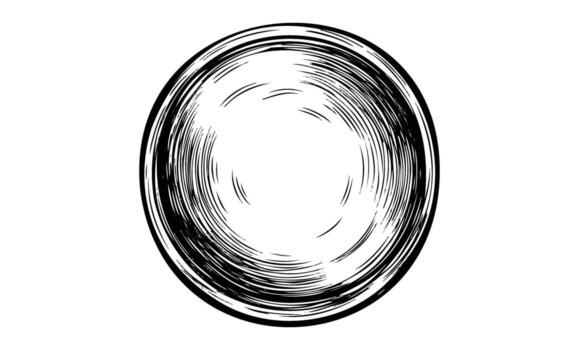 resumen circular remolino diseño con negro y blanco líneas y oval forma vector