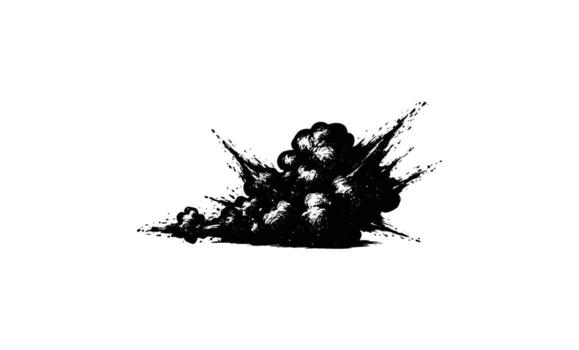 Dynamic black ink explosion with abstract splatter pattern vector