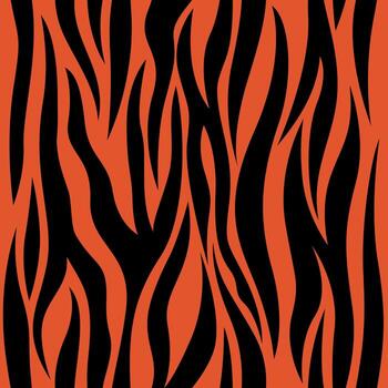 A zebra print pattern with black and orange stripes vector