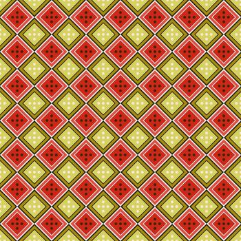 A red and green pattern with squares vector