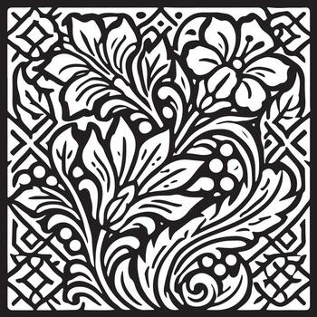 floral modelo decorativo negro y blanco botánico diseño para impresión y digital utilizar vector