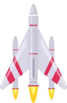 Spaceship rocket launching exploring space travel future technology vector