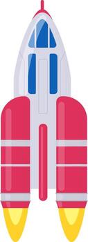 Rocket spaceship launching into exploration and future vector