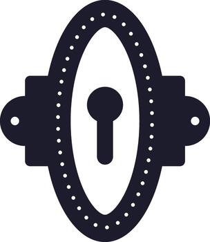 Ornate keyhole creating silhouette for unlocking access vector
