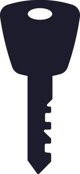 Key silhouette unlocking security and access concept vector