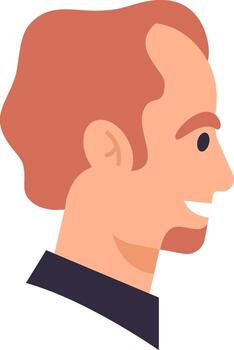 Man head profile avatar smiling on white background vector