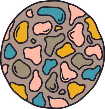 Circle pattern with organic abstract colorful shapes vector