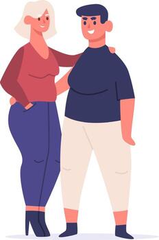 Diverse couple hugging together showing happiness and support vector