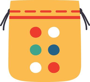 Drawstring bag with polka dot pattern vector