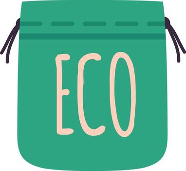 Eco friendly reusable fabric pouch with drawstring vector