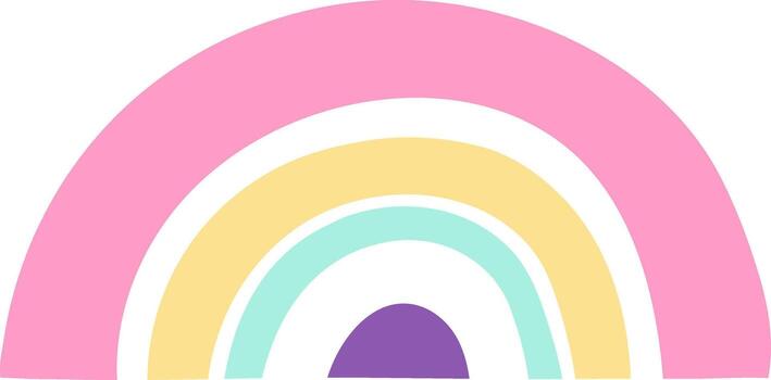 Pastel rainbow arc displaying abstract simple design vector