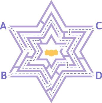 Star maze puzzle making problem solving choices vector