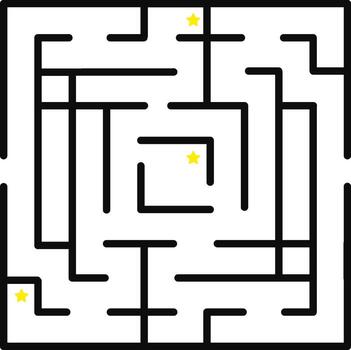 Maze puzzle game finding path to solutions vector
