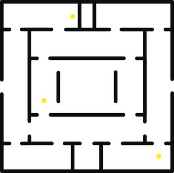 Maze puzzle solving finding solution business challenge vector